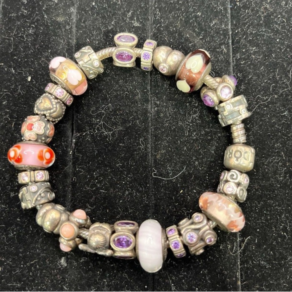 Pandora Charm Bracelet 925 silver stamped pandora and ale on charms